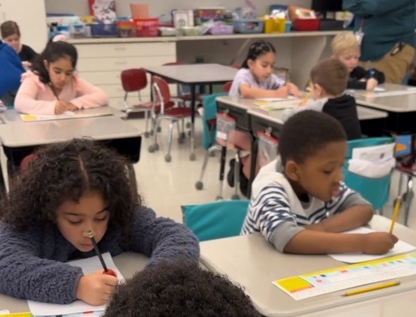 Students taking a test 